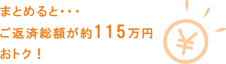 まとめると・・・ご返済総額が約115万円おトク！